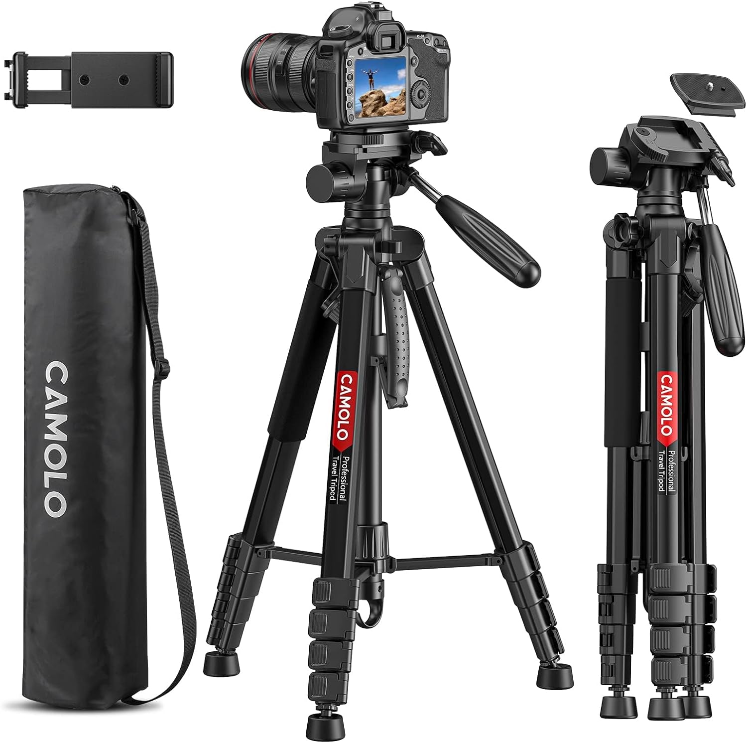 Camolo Kamera-Stativ inkl. Smartphonehalterung (67")